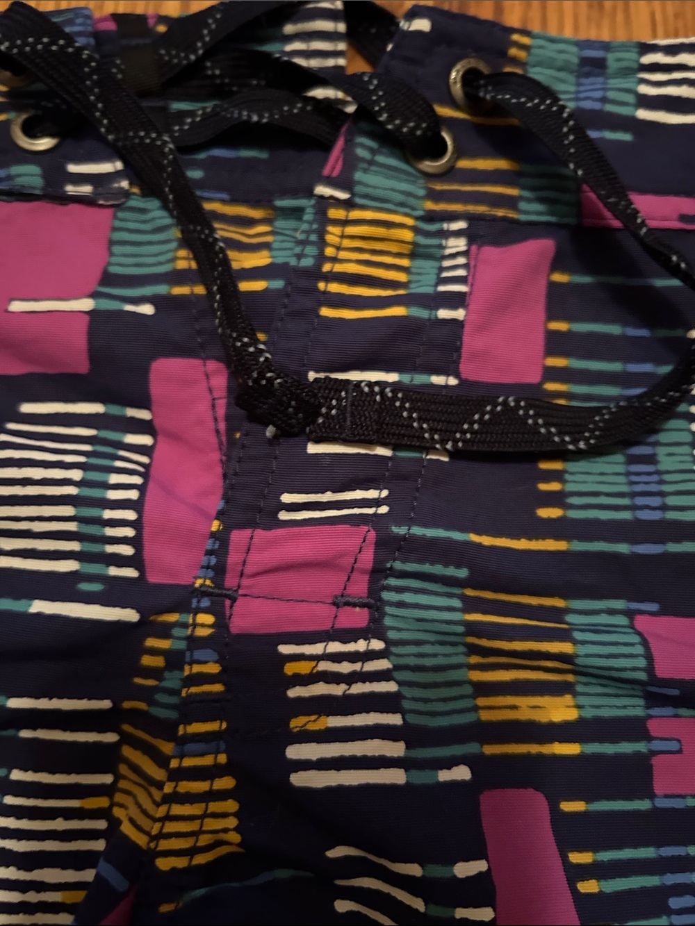Patagonia Navy Multi-Color Patterned Bike Shorts - Picture 3 of 8